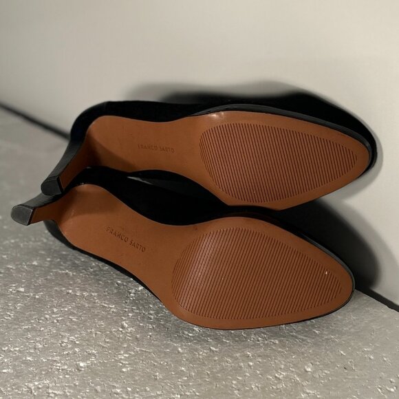 Franco Sarto SZ10 Black Suede Leather Heels Office Dressy Old Money Formal - Picture 9 of 10